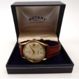 A gentleman's gold plated automatic wristwatch by Rotary,