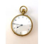 A late 19th century 18ct yellow gold cased open face fob watch by J. H.