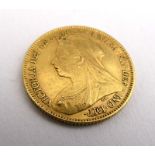 A Victorian half sovereign dated 1895