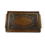 G.E. Brightman: a carved oak butler's tray, w.