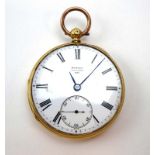 An 18ct yellow gold cased open face pocket watch by Murray,