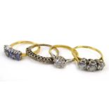 An 18ct yellow gold half eternity ring set small diamonds,