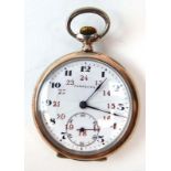 An early 20th century silver and parcel gilt open face pocket watch by Perfecta,