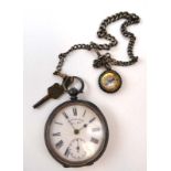 A late 19th/early 20th century silver cased open face pocket watch by H. E.
