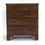 A 19th century mahogany and strung commode with faux front drawers on bracket feet, w.