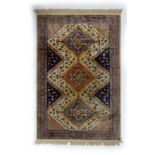 A Sarook-Kashan silk rug,