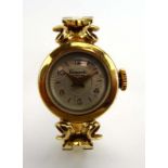 A ladies 18ct yellow gold wristwatch by Germor,