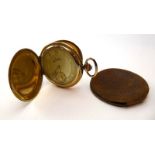 A gold plated full hunter pocket watch by Junghans,