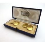 A pair of 18ct yellow gold cufflink's of oval form, 11.