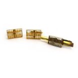 A pair of 14ct yellow gold articulated cufflink's each in the form of an abacus,