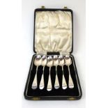 A set of six Victorian silver old English pattern teaspoons, London 1843,