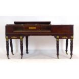 An early 19th century mahogany and gilt metal mounted square piano by Alexander Calder, l.