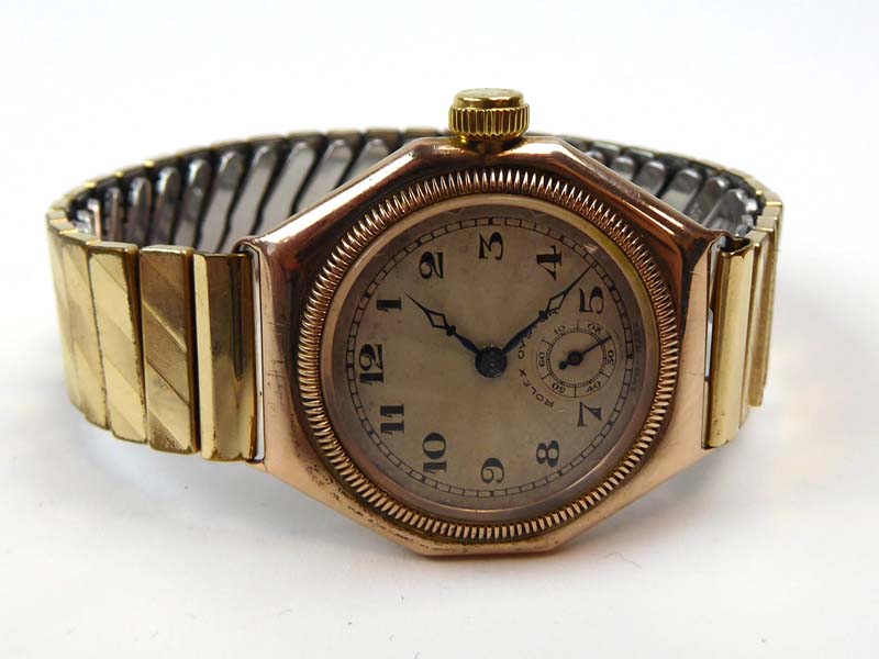 An early 20th century gentleman's yellow metal manual wind 'Oyster' wristwatch but Rolex, - Image 2 of 5