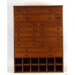 An eighteen-drawer mahogany haberdashery cabinet, w.
