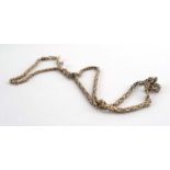 A 9ct yellow gold fancy boxlink necklace with lobster clasp, 22.