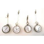 Four late 19th/early 20th century American silver and metalware cased open face pocket watches by