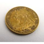 A Victorian sovereign dated 1899