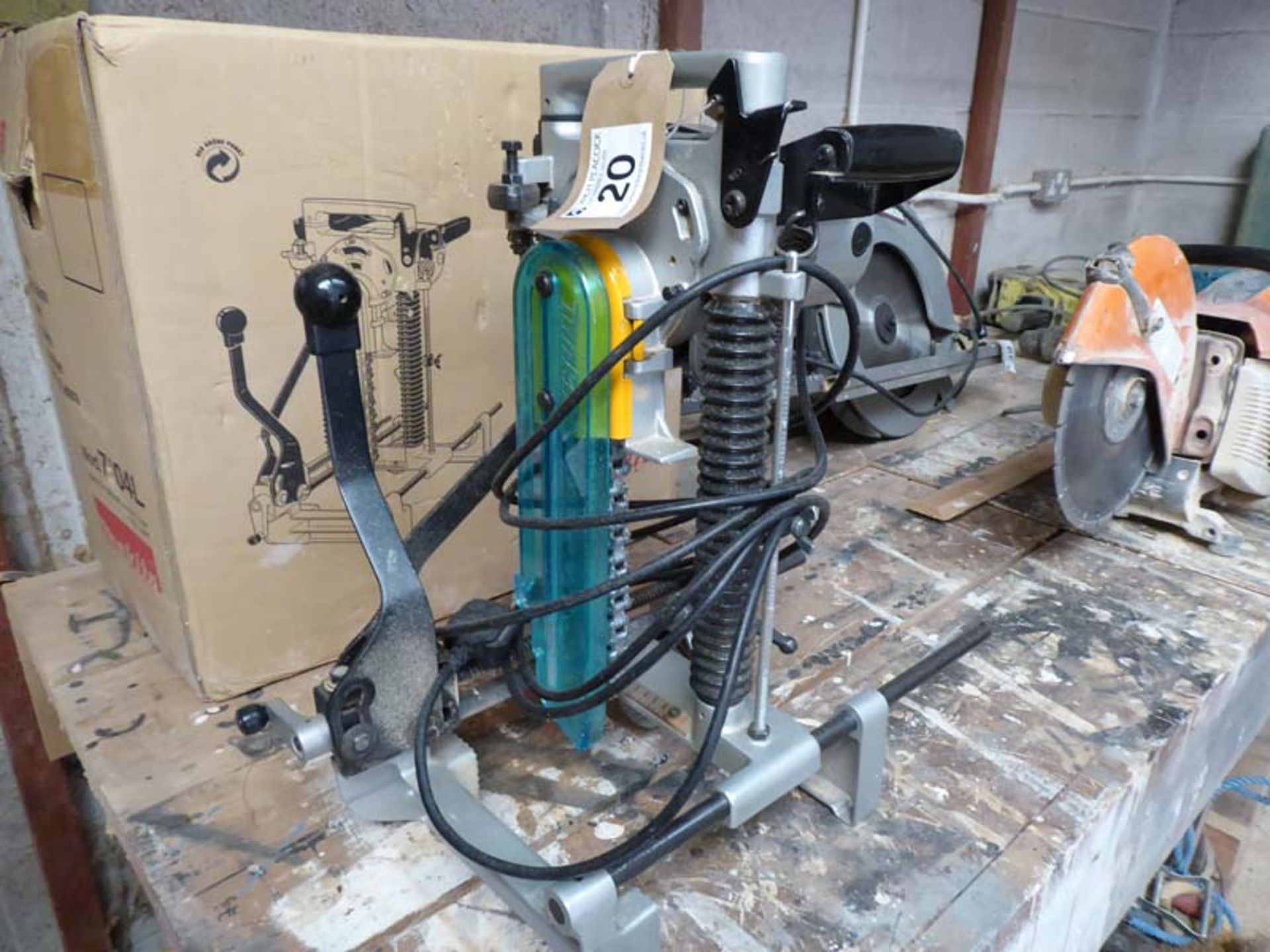 Makita model 7104L single phase electric chain morticer with original box, serial No: 12215, year