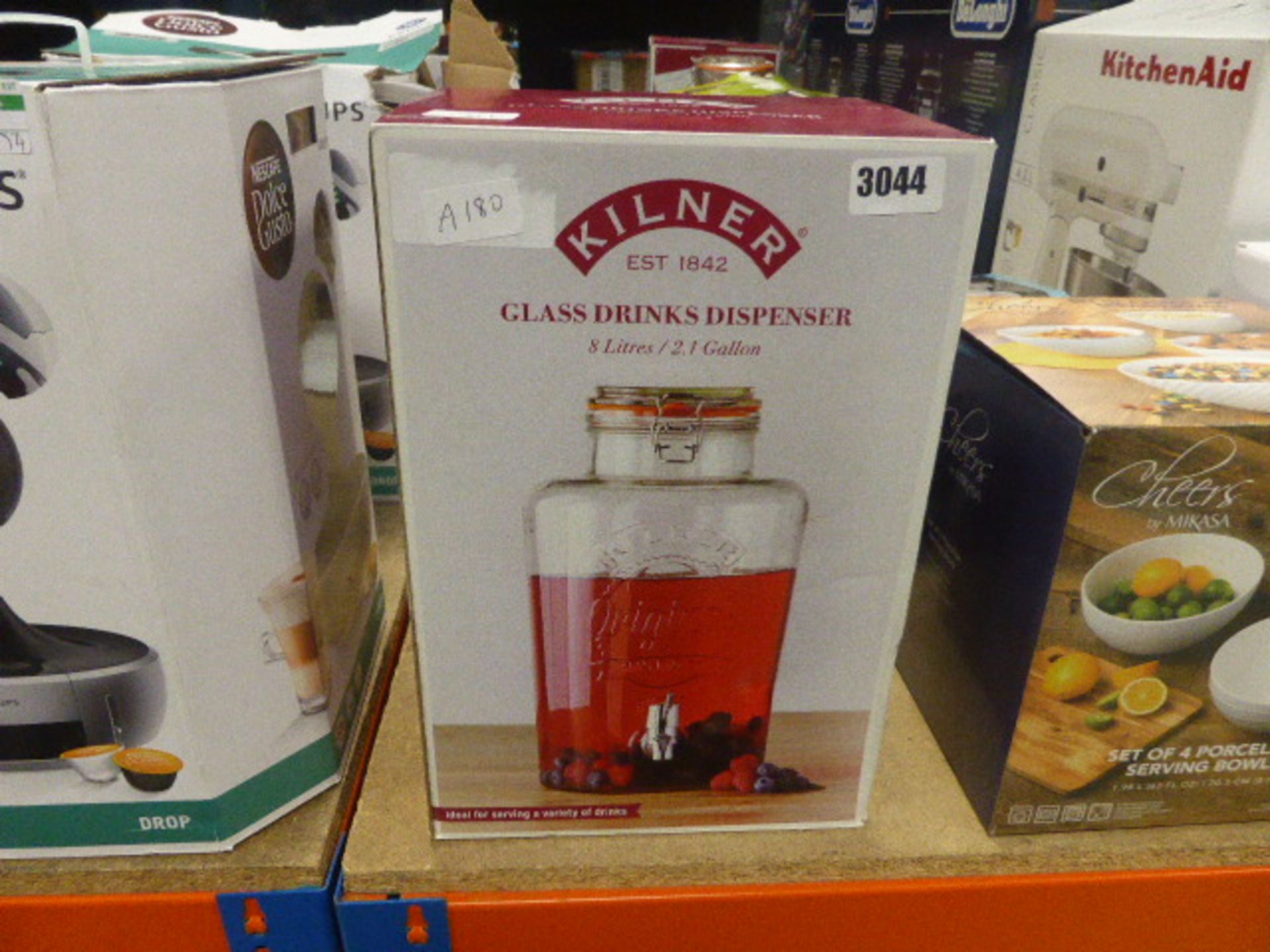 Boxed Kilner glass drinks dispenser