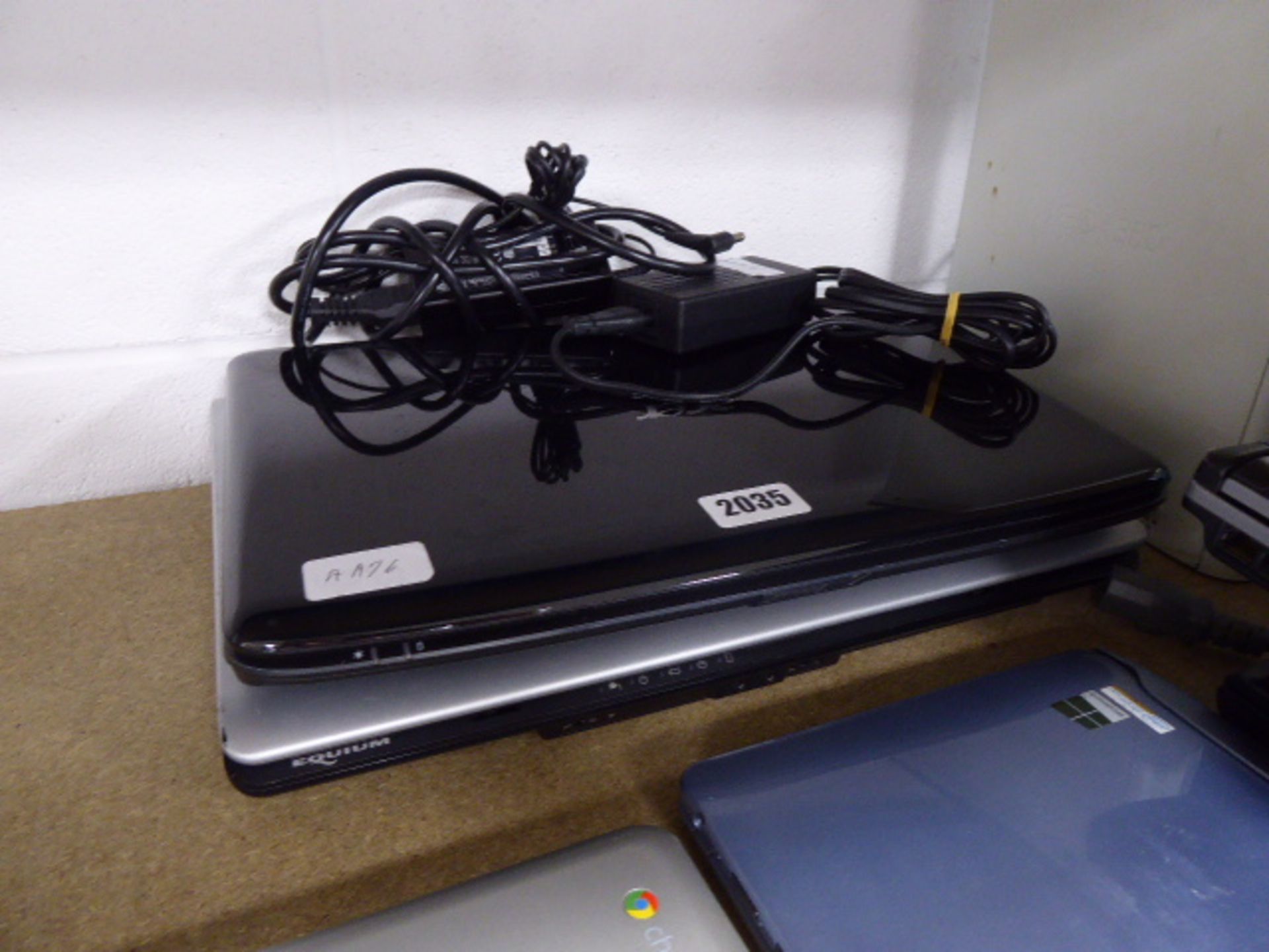 Acer and Toshiba laptop (a/f) with power supplies