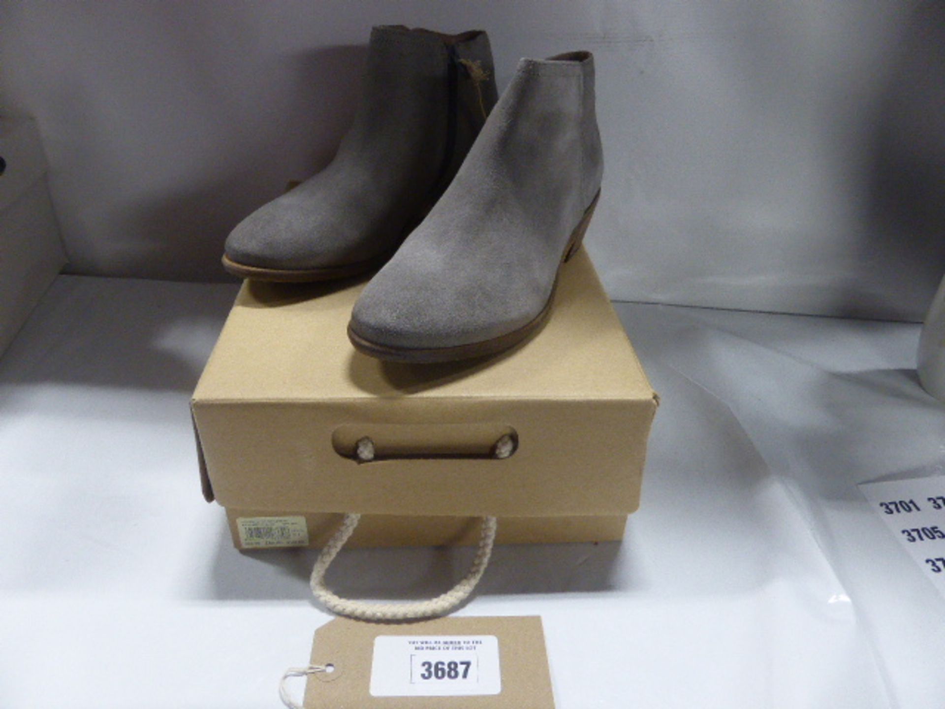 Fat Face Lytham Suede Ankle Boots Grey Size 6