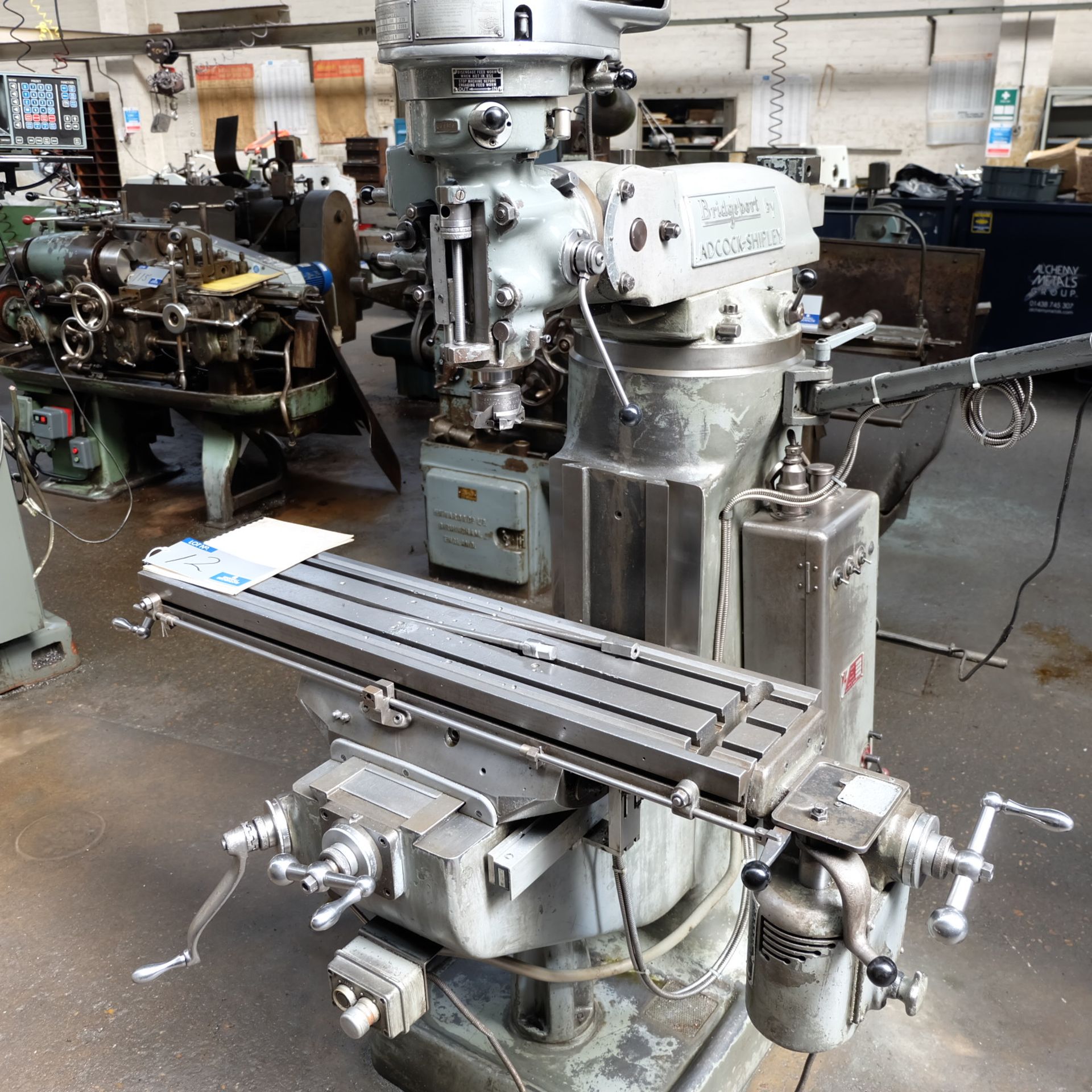 A Bridgeport BRJ Vertical Turret Head Milling Machine, 42in x 9in table with Mitutoyo 2 axis Digital - Image 4 of 5