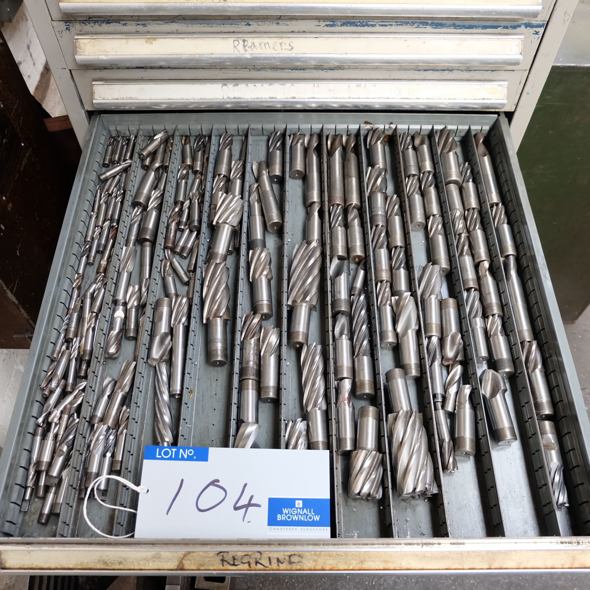 A Quantity of Milling Cutters, Slot Drills and End Mills in one drawer.