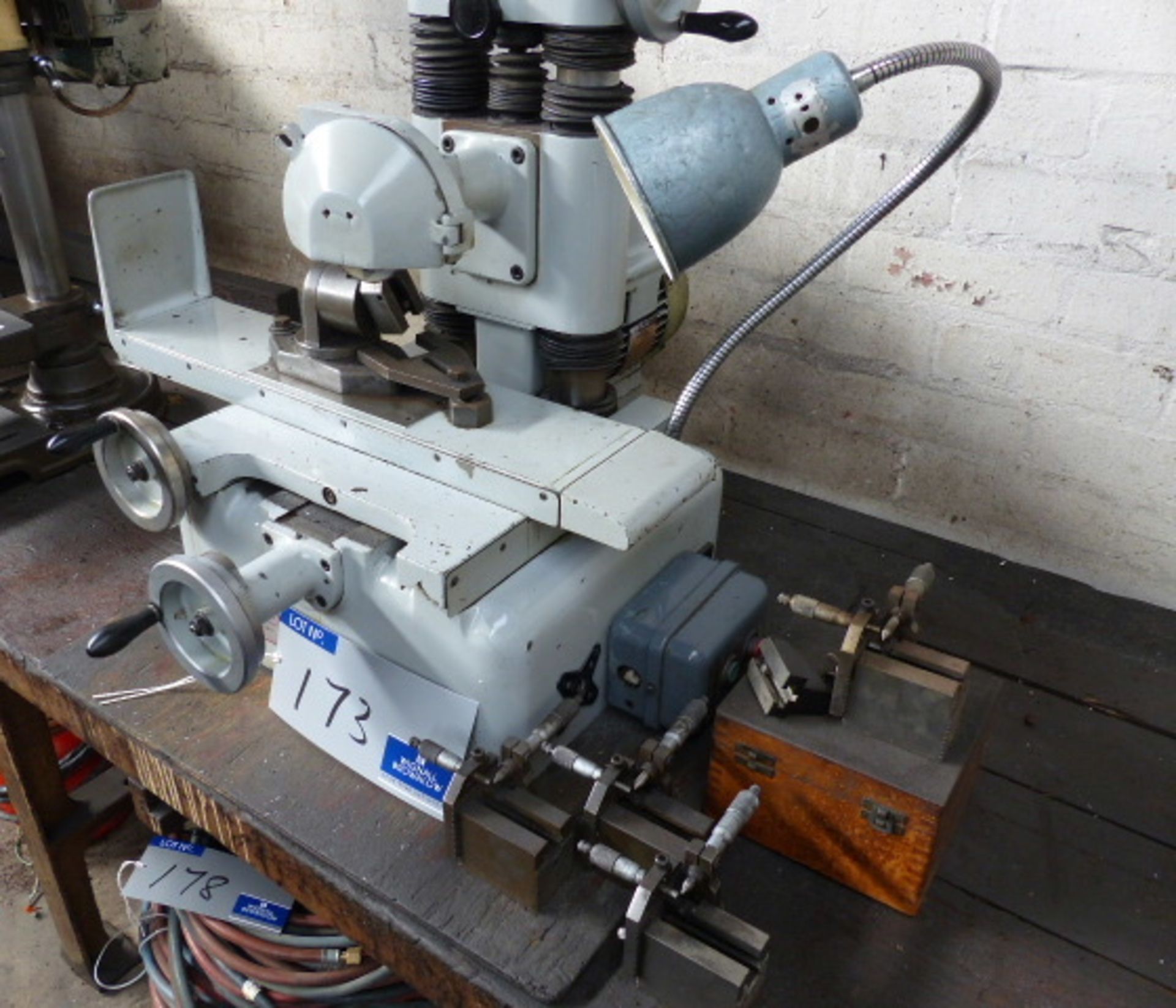 A Bench Type Surface Grinder, 7.5in x 4in table with machine light. - Image 2 of 2