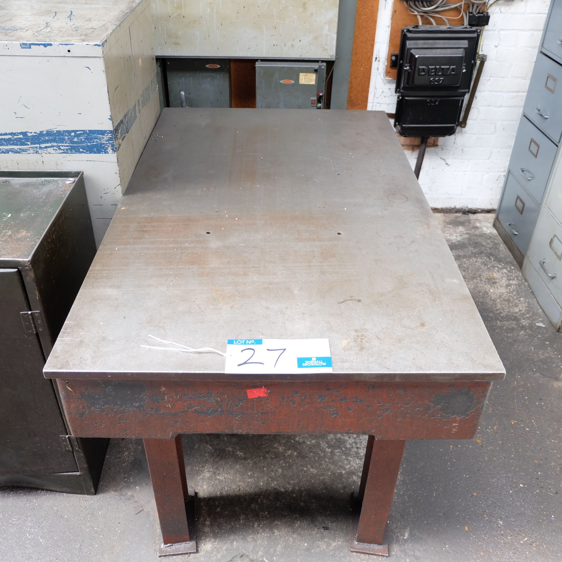 A Craven Cast Iron Surface Table, 36in x 60in x 32in h.