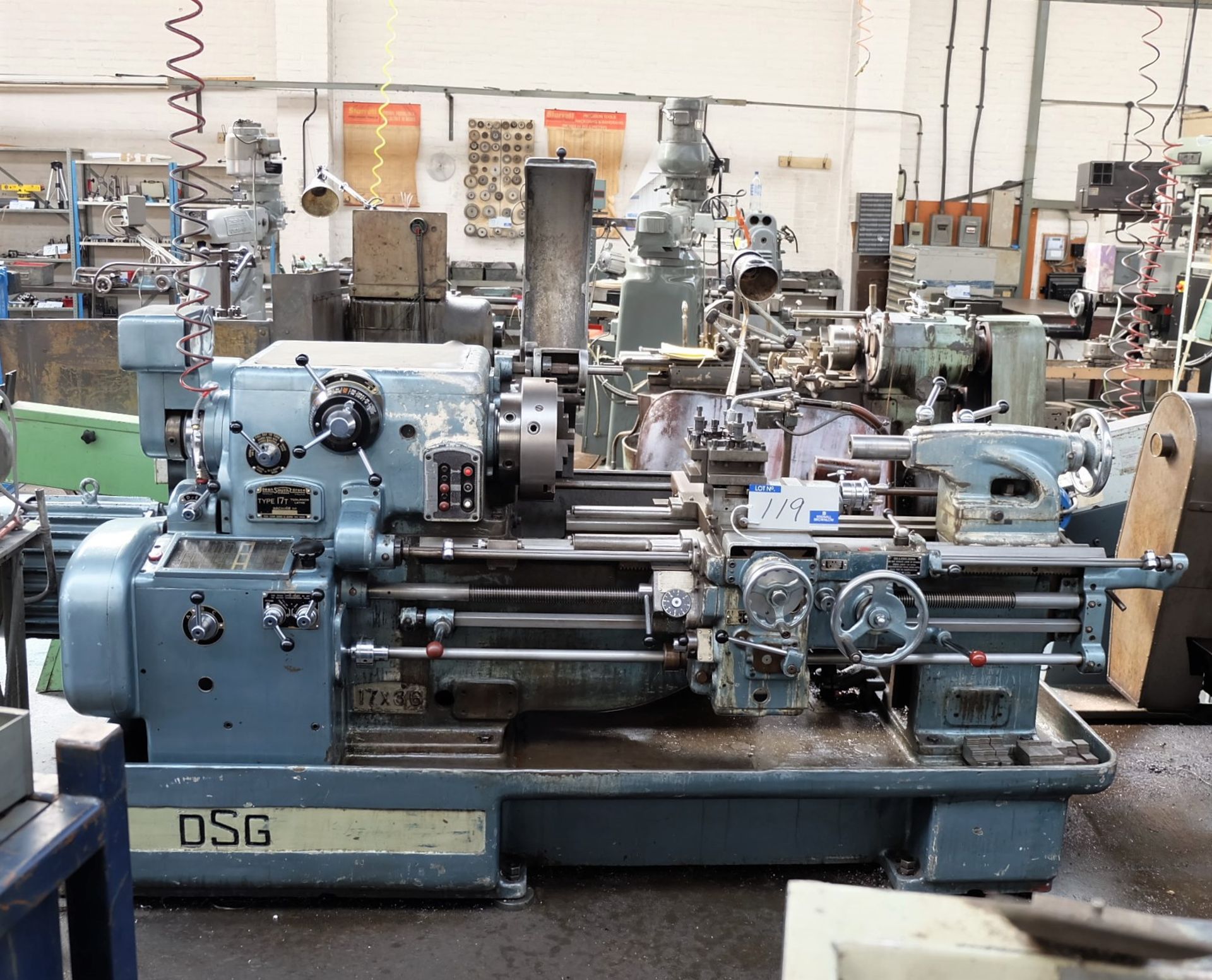 A Dean Smith and Grace Type 17T Toolroom Centre Lathe, 17in swing, 36in centres.