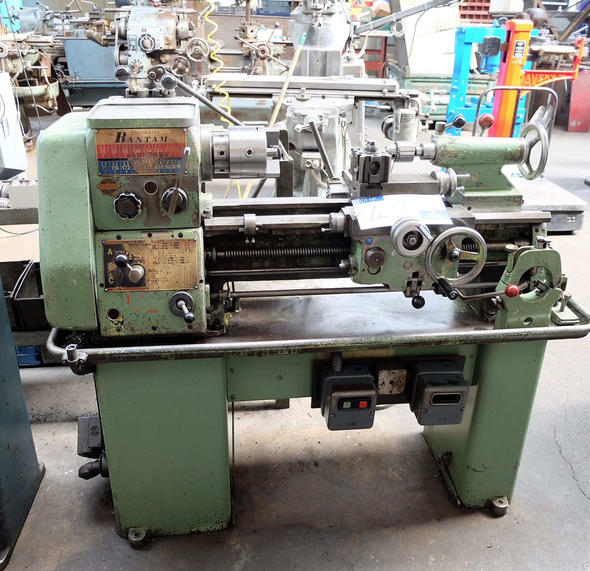 A Colchester Bantam 1600 SS and SC Lathe, 11in swing x 20in centres with fixed and travelling