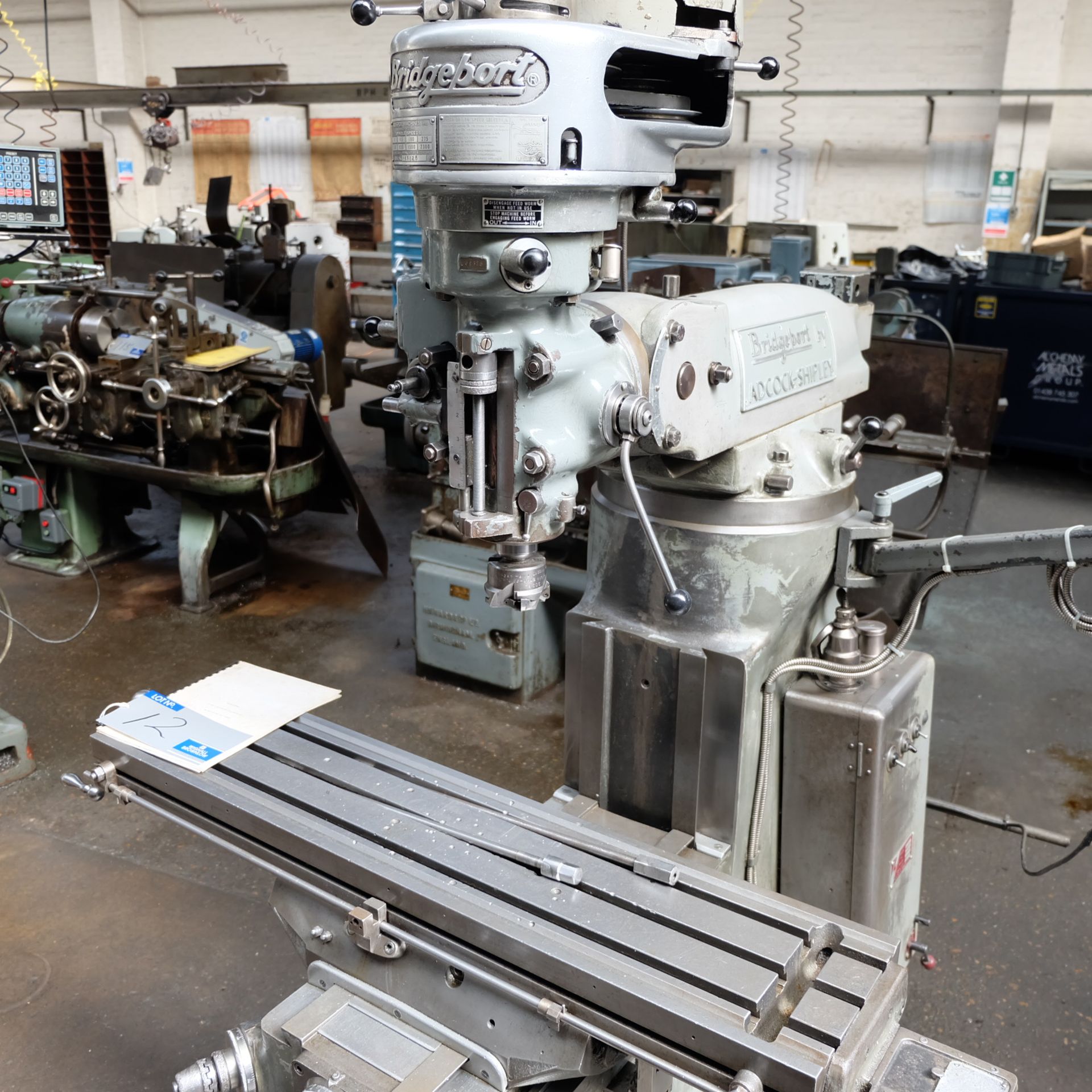 A Bridgeport BRJ Vertical Turret Head Milling Machine, 42in x 9in table with Mitutoyo 2 axis Digital - Image 3 of 5