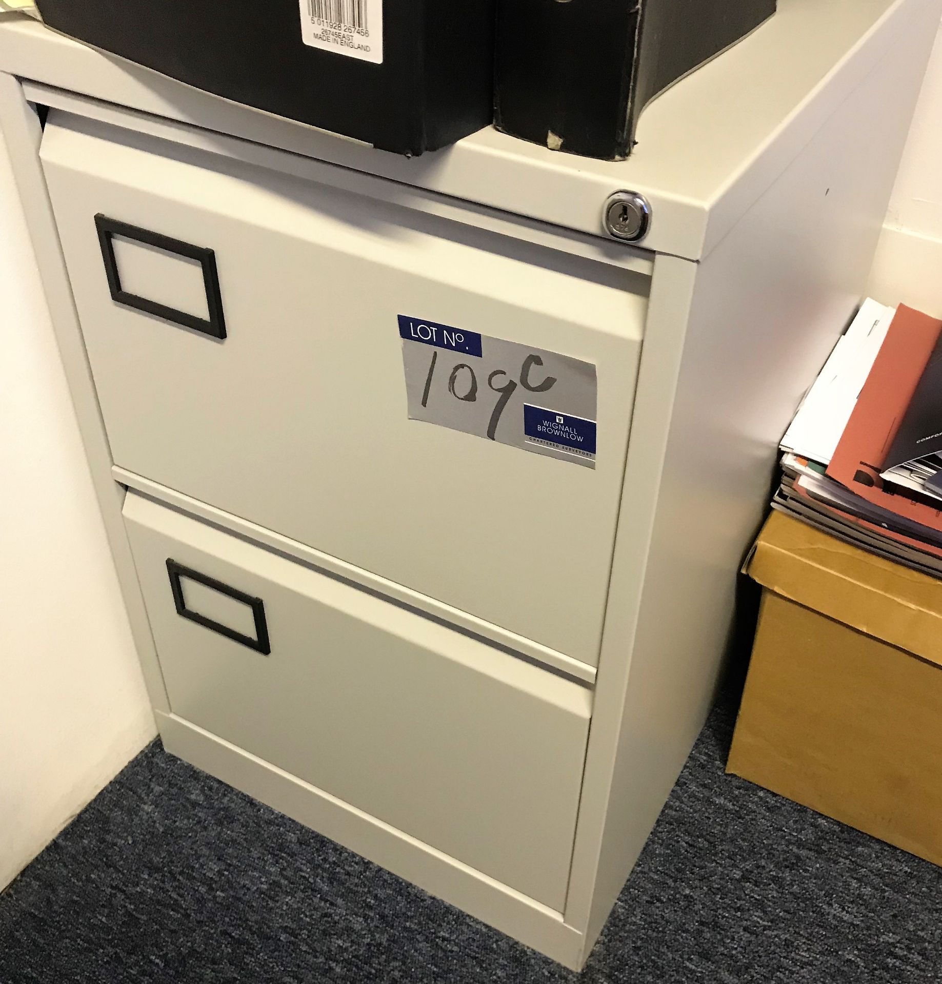 A 2 drawer Filing Cabinet.