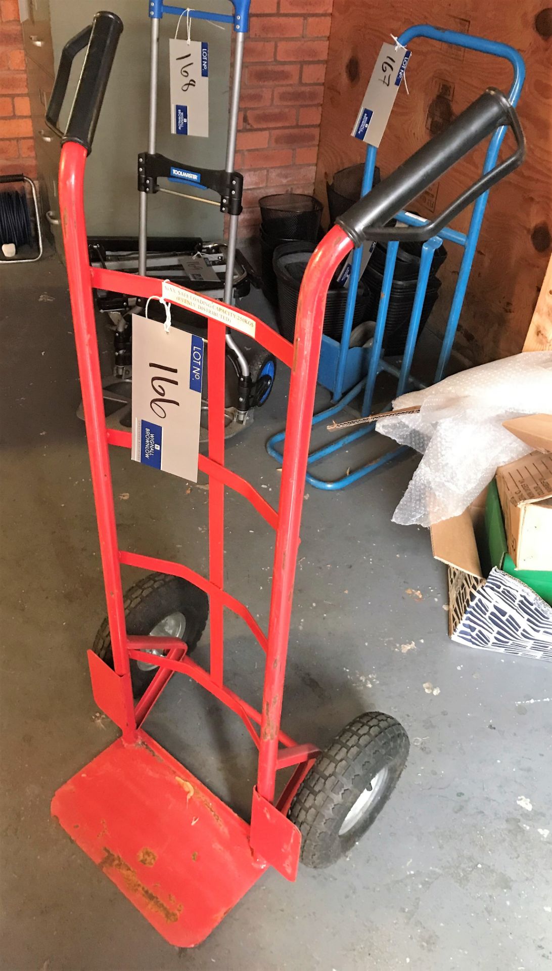 A Sack Truck with Pneumatic Tyres.