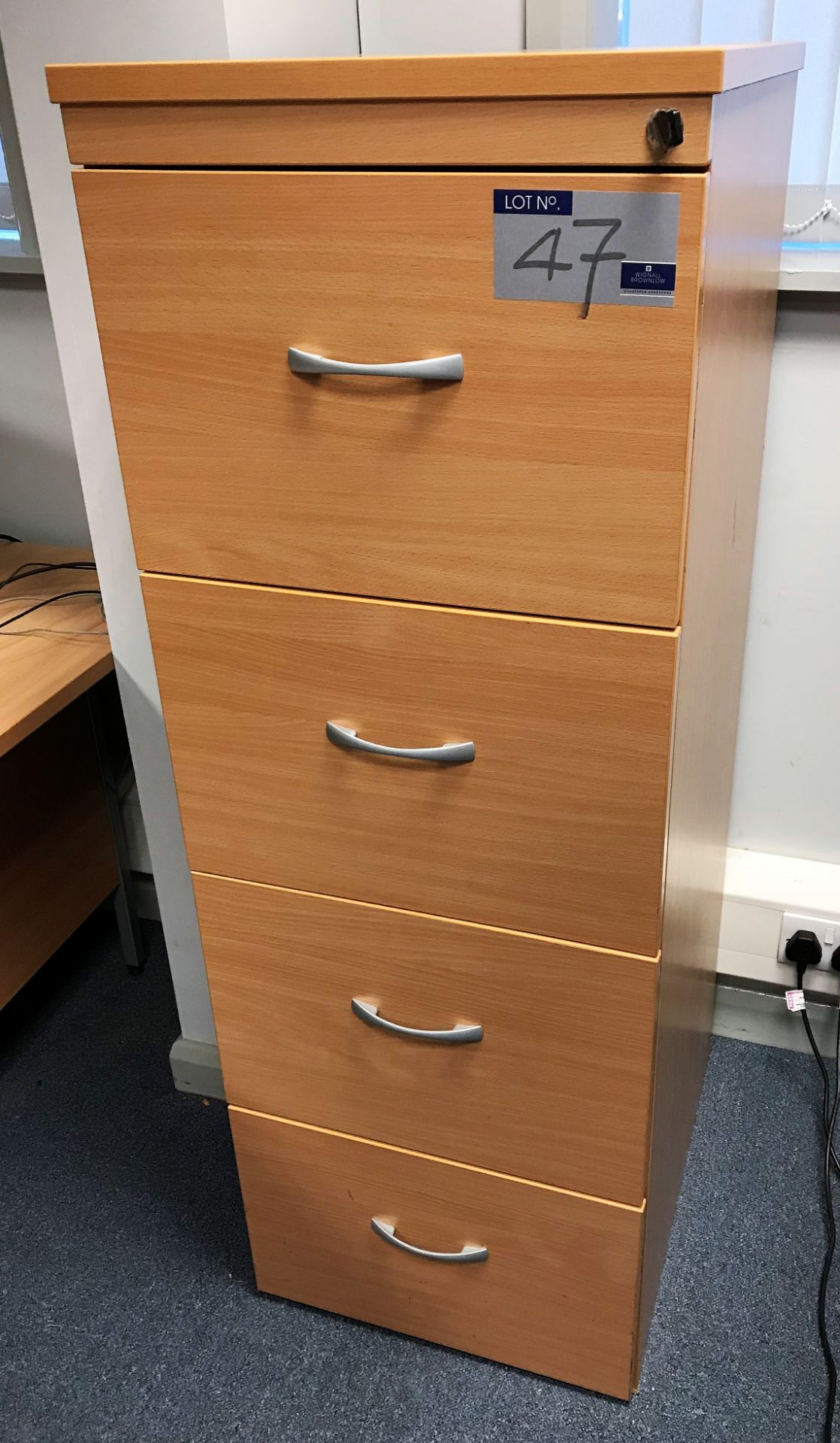 A Beech Veneer 4 drawer Filing Cabinet (Normanton)