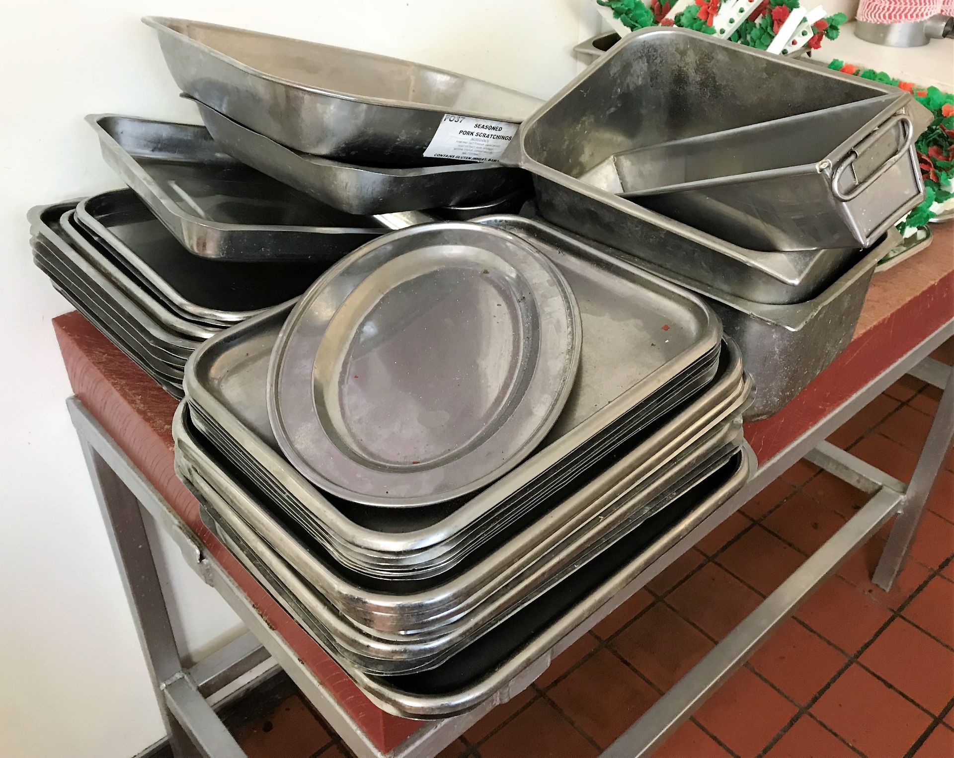 Assorted Stainless Steel Trays (Fleetwood).