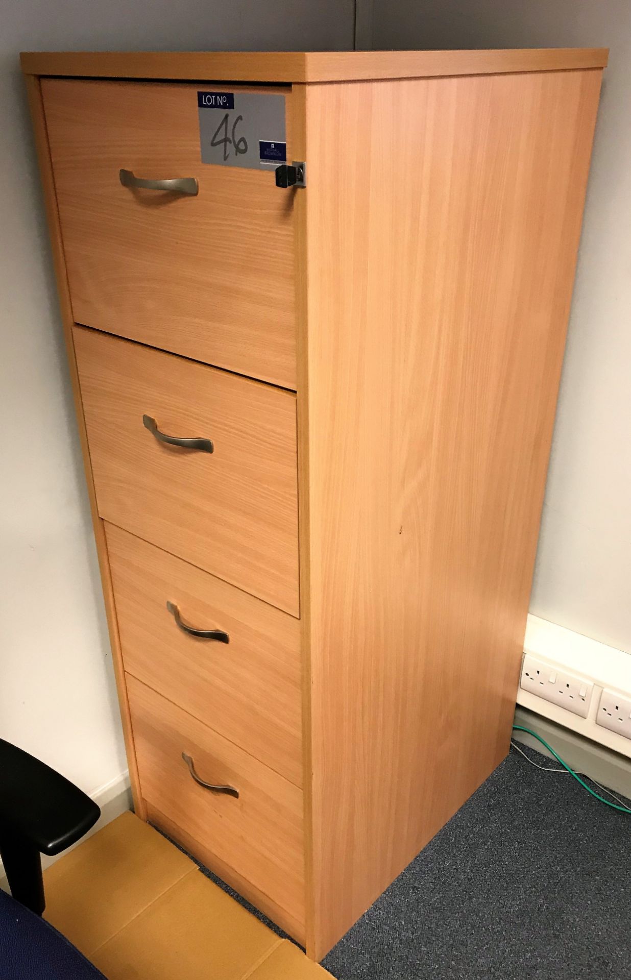 A Beech Veneer 4 drawer Filing Cabinet (Normanton)