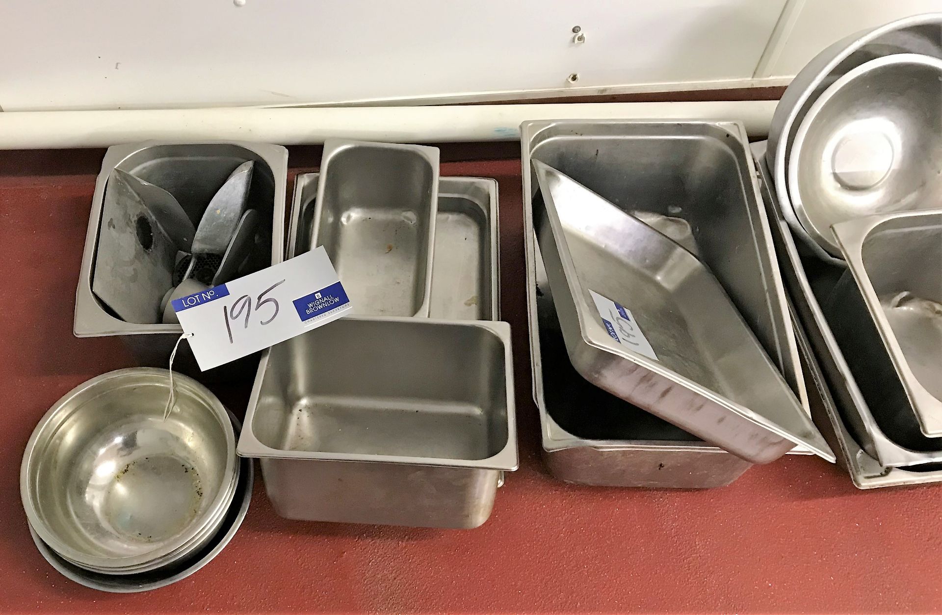 Miscellaneous Stainless Steel Bowls, Pans and Tray