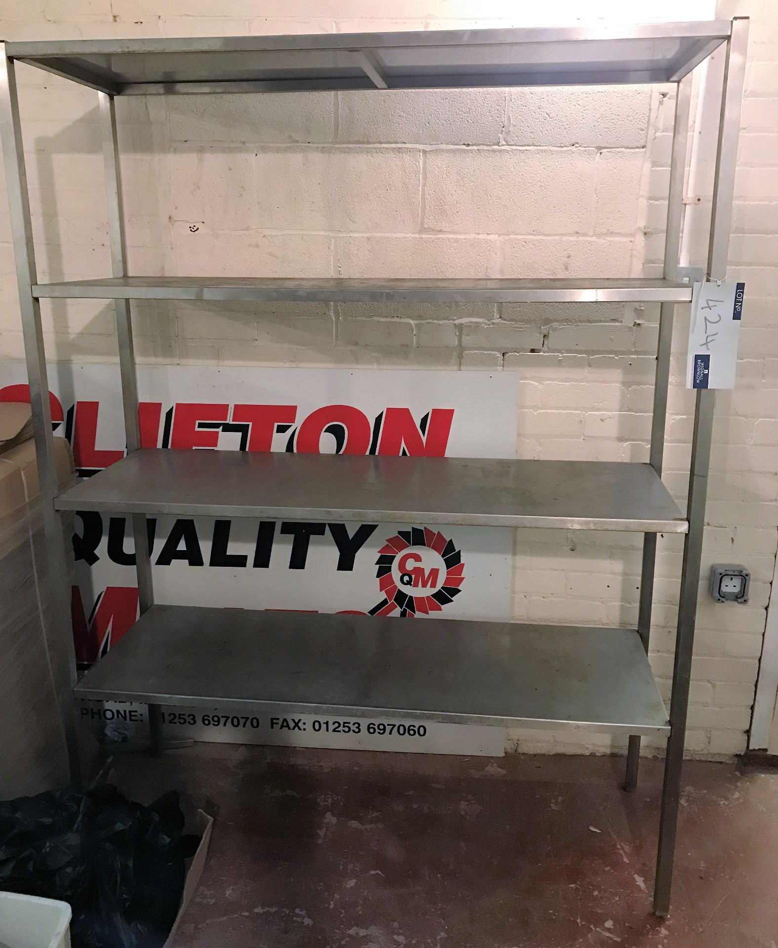 A Stainless Steel 4 tier Rack, 1500 x 500 x 1980mm h (Fleetwood).