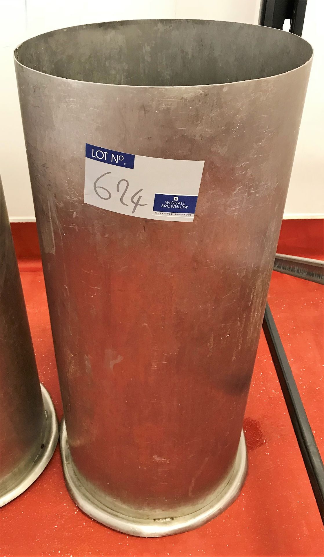 A Stainless Steel Waste Bag Tube, 350mm dia x 800mm h (Cornford Road, Blackpool).