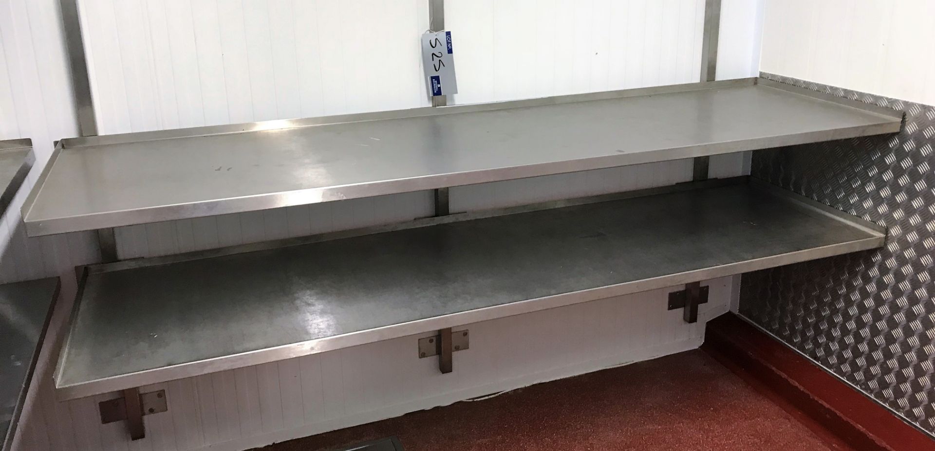 2 Stainless Steel Shelves, 2500 x 680mm (Cornford Road, Blackpool).