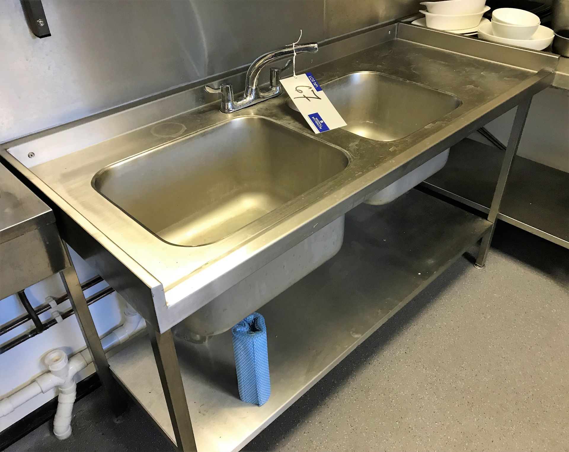 A Single Drainer Double Bowl Stainless Steel Sink