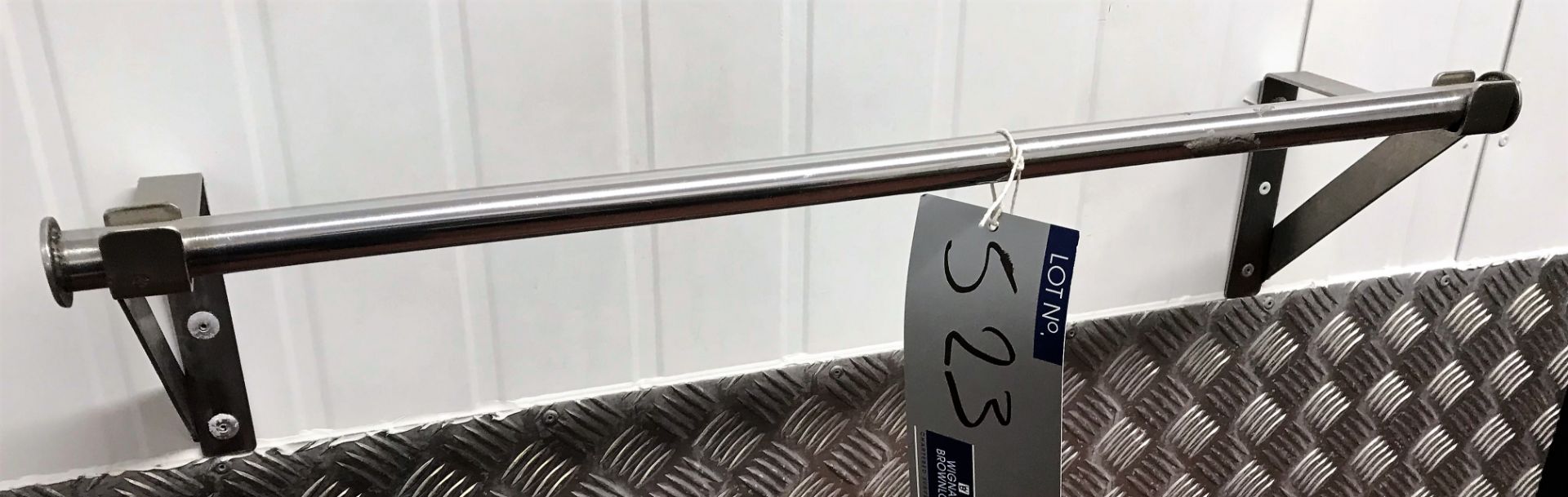 A Stainless Steel Wall Mounted Roll Holder, 26in w (Cornford Road, Blackpool).