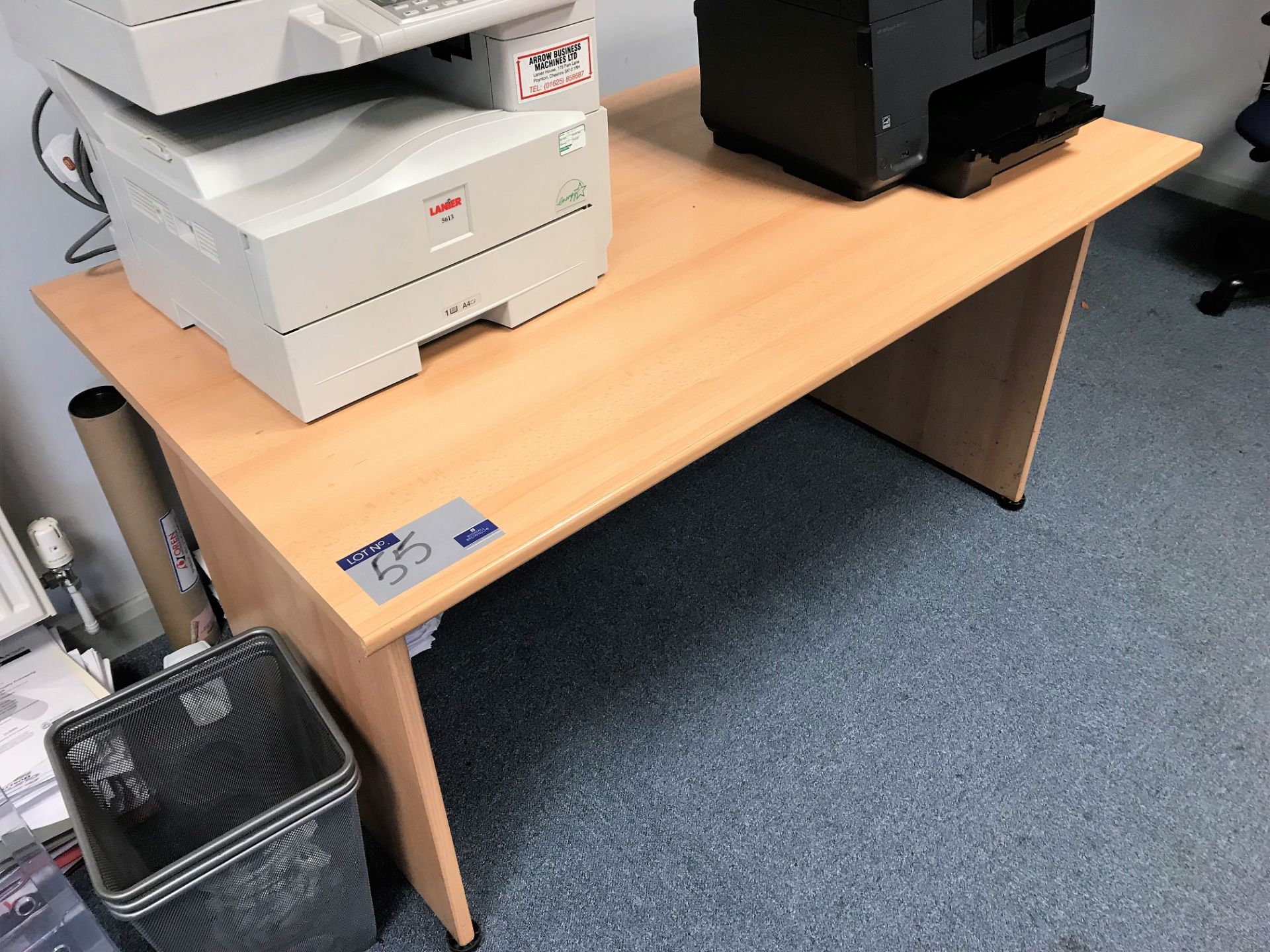 2 Beech Veneer Workstations, 1400 x 800mm (Normant