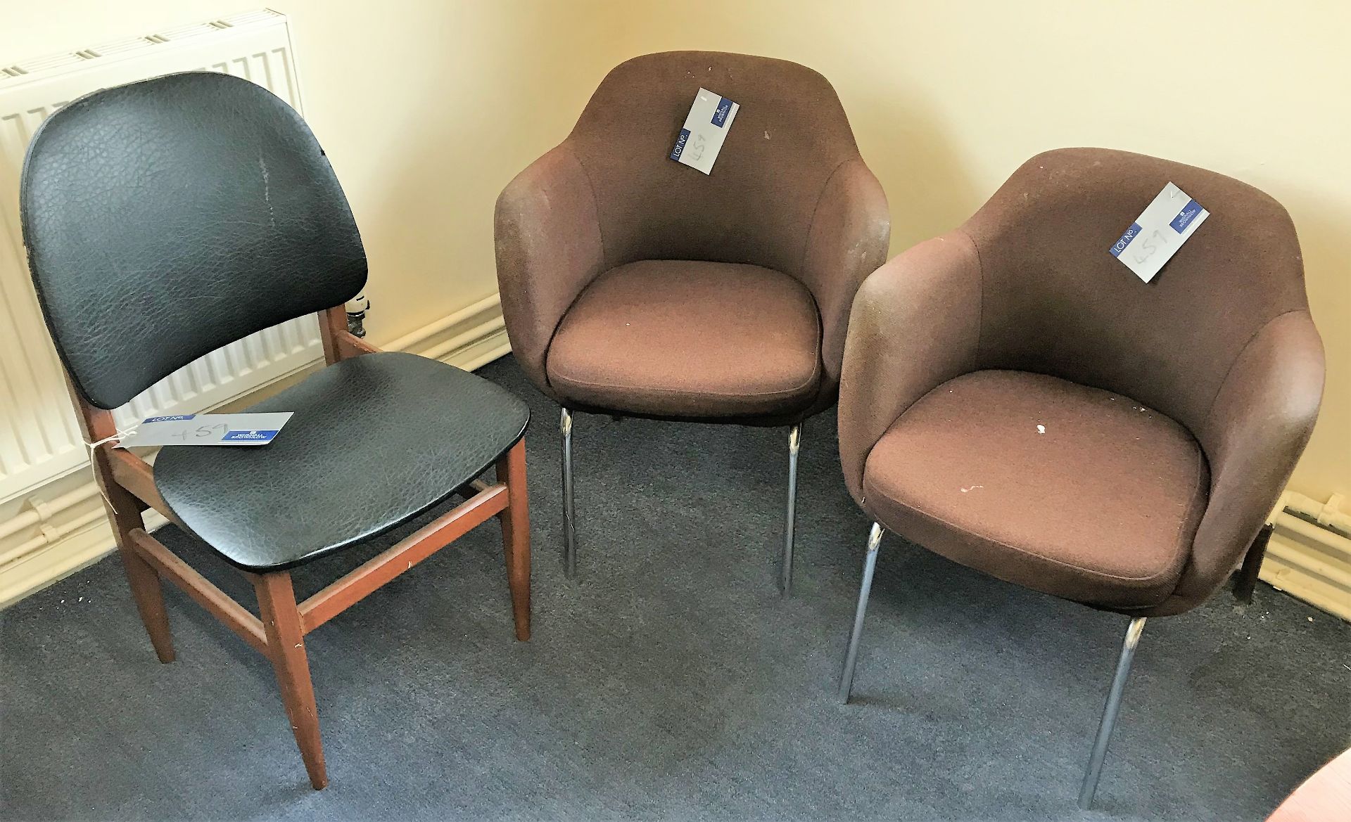 The Remaining Office Furniture comprising 7 Chairs, Circular Meeting Table, 3/4 height Cupboard,
