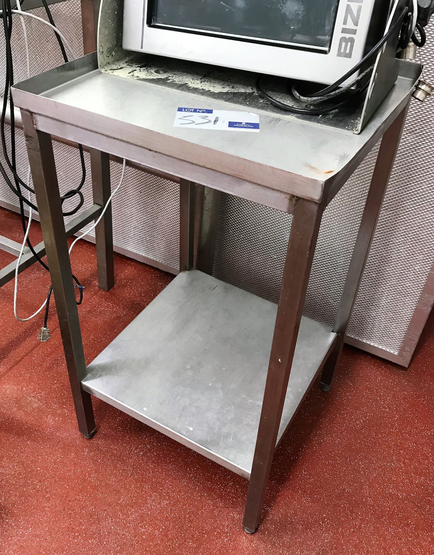 A Stainless Steel 2 tier Stand, 500 x 500 x 895mm h (Cornford Road, Blackpool).