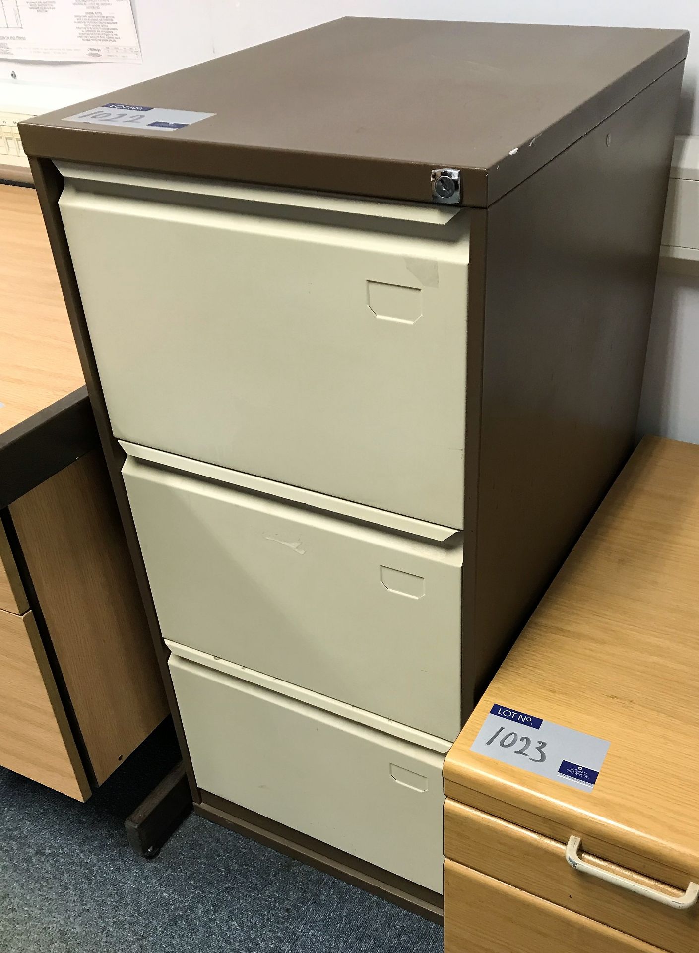 A 3 drawer Filing Cabinet.