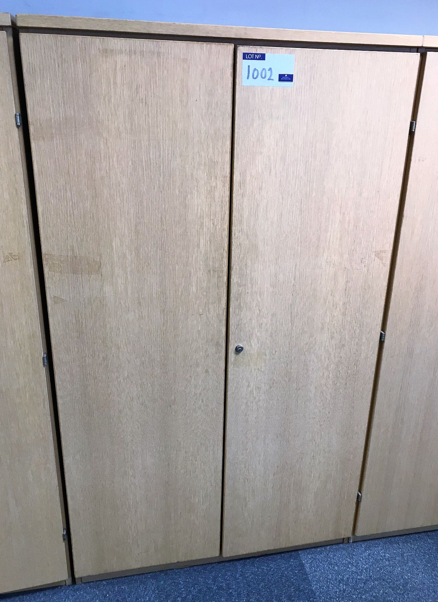 A Light Oak Veneer Double Door Cupboard, 950 x 530 x 1650mm h.