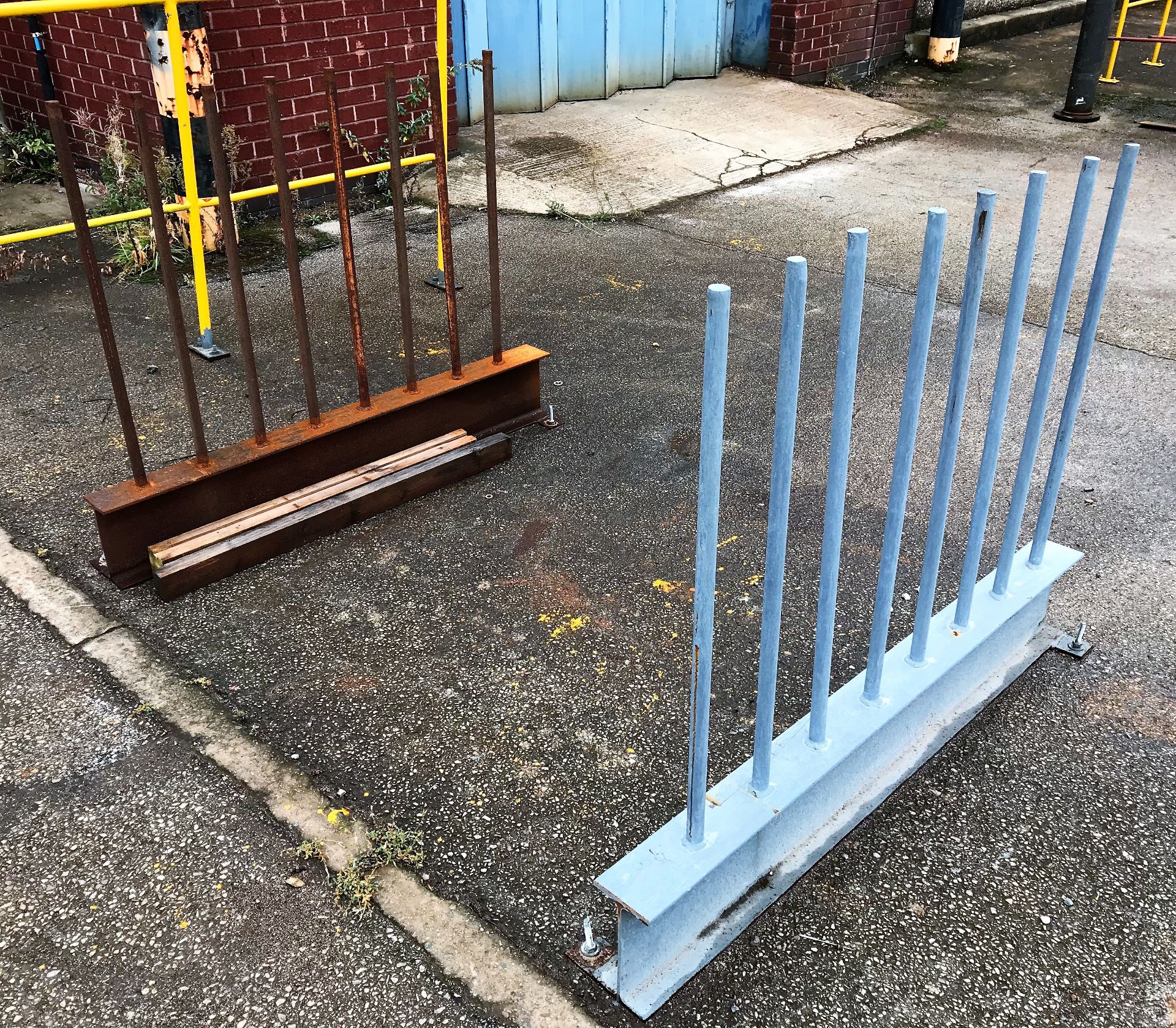 A 7 slot Welded Steel Sheet Storage Rack, 52in w.