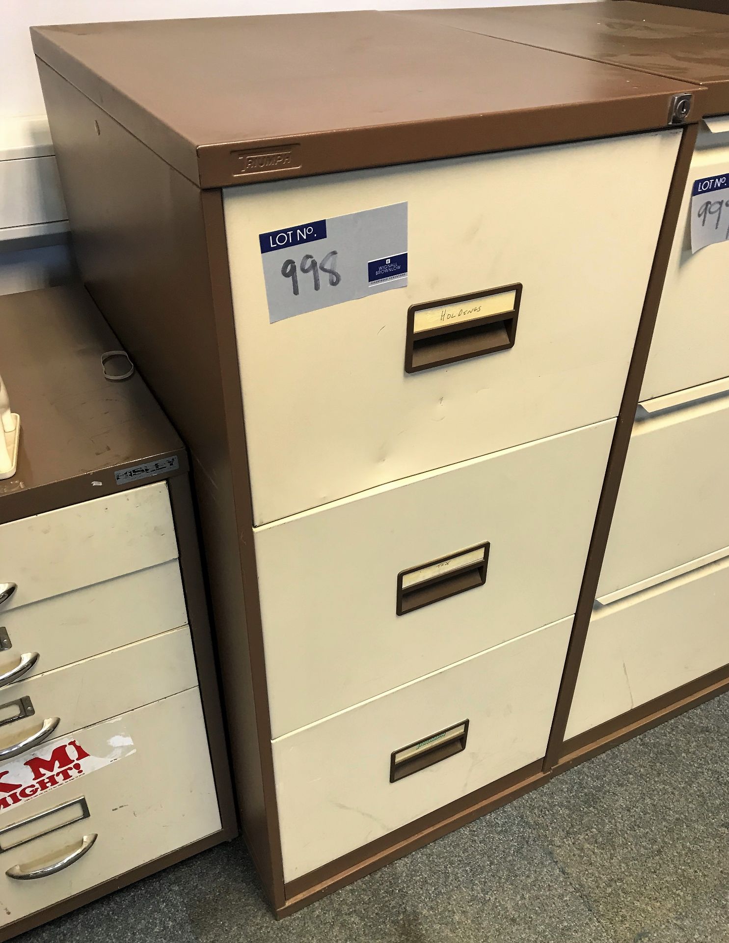 A 3 drawer Filing Cabinet.